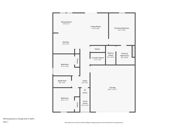 1,700/Mo, 3070 Greywood Ln Orange Park, FL 32073 Floor Plan View