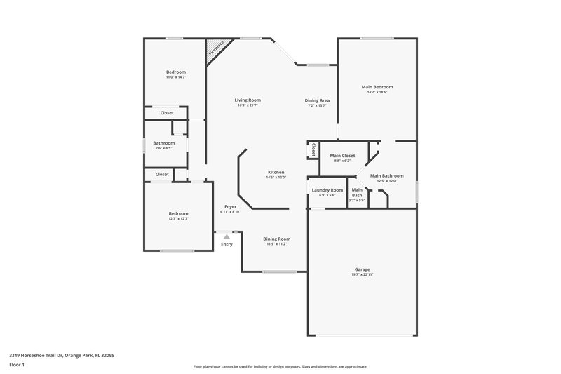 2,840/Mo, 3349 Horseshoe Trail Dr Orange Park, FL 32065 Floor Plan View