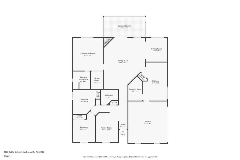 1,675/Mo, 9082 Sable Ridge Ct Jacksonville, FL 32244 Floor Plan View