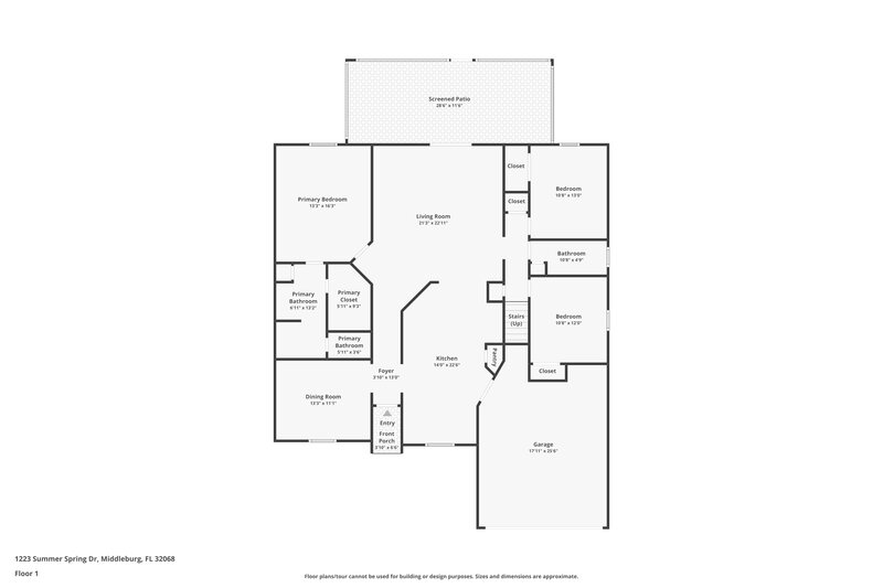 1,895/Mo, 1223 Summer Springs Drive Middleburg, FL 32068 Floorplan View