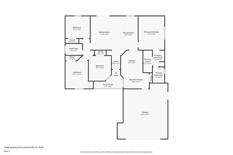 2,020/Mo, 11548 Treasury Cir S Jacksonville, FL 32246 Floor Plan View