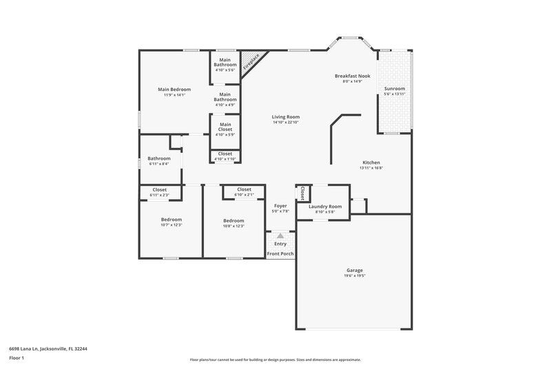 1,855/Mo, 6698 Lana Ln Jacksonville, FL 32244 Floor Plan View