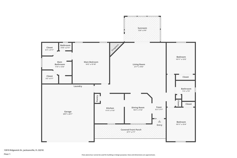 2,090/Mo, 13919 Ridgewick Dr Jacksonville, FL 32218 Floor Plan View