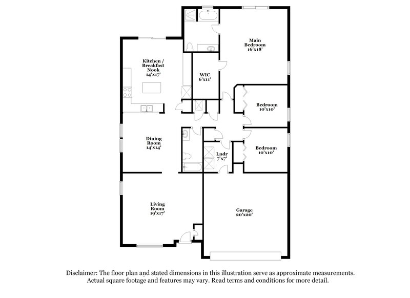 1,925/Mo, 11509 Spring Board Dr Jacksonville, FL 32218 Floor Plan View