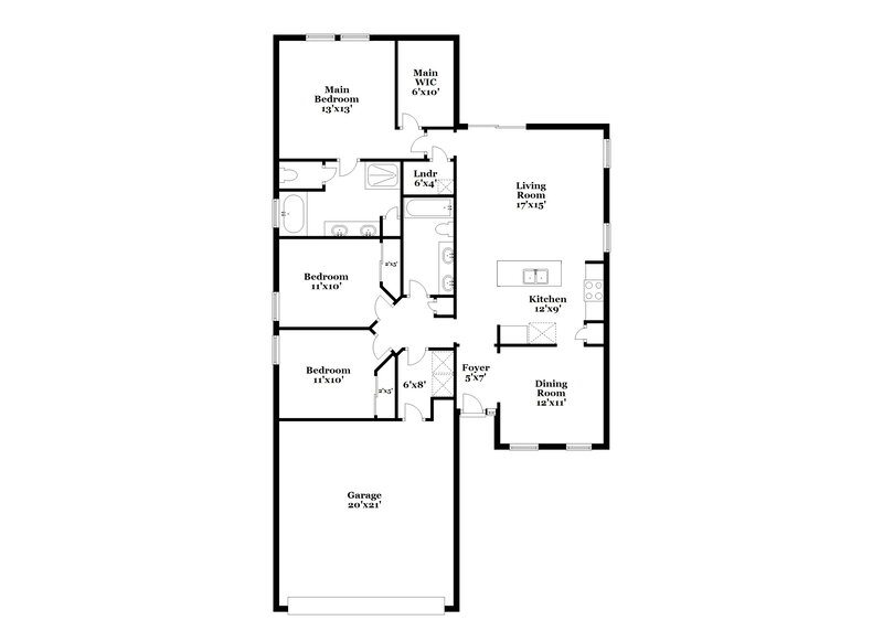 1,980/Mo, 4008 Ringneck Dr Jacksonville, FL 32226 Floor Plan View
