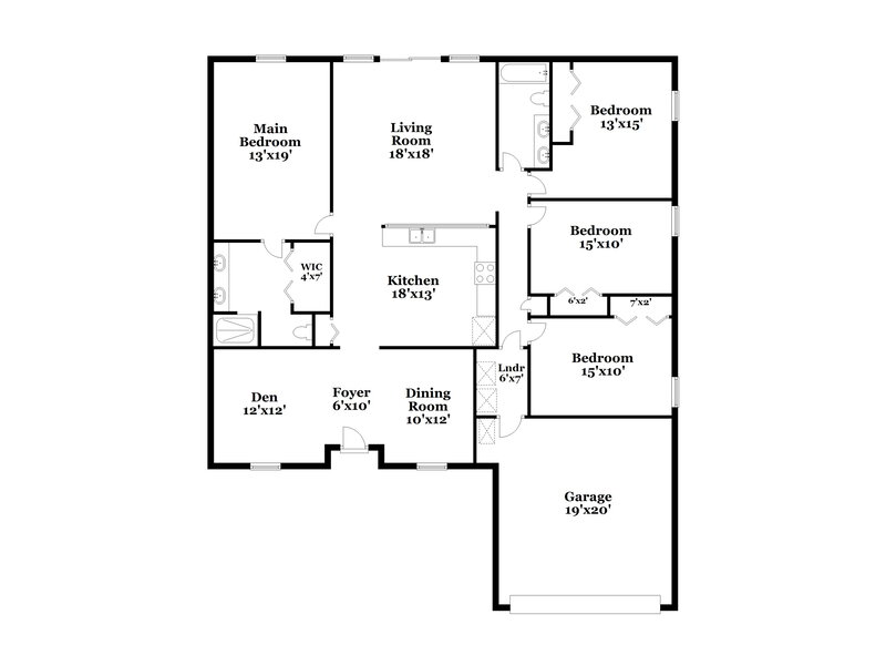 2,125/Mo, 1531 Eddings Grove Ln Jacksonville, FL 32221 Floor Plan View