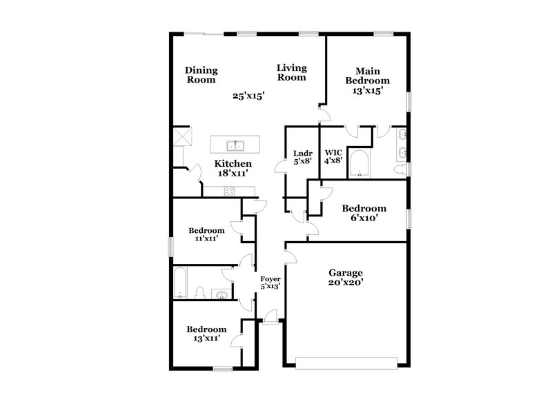 2,195/Mo, 3426 Canyon Falls Dr Green Cove Springs, FL 32043 Floor Plan View
