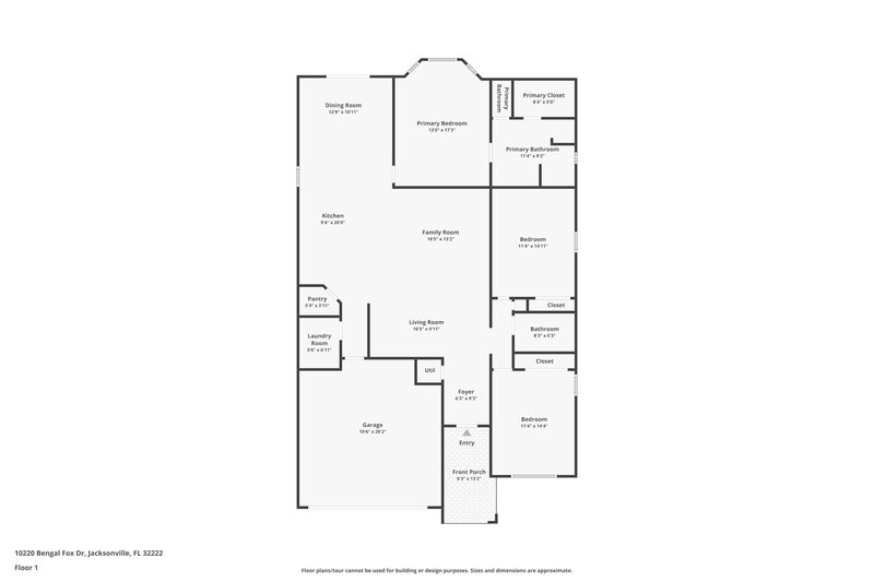 2,140/Mo, 10220 Bengal Fox Dr Jacksonville, FL 32222 Floor Plan View