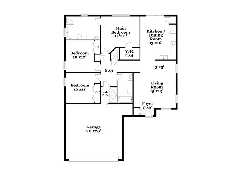 1,685/Mo, 2171 Brian Lakes Dr N Jacksonville, FL 32221 Floor Plan View