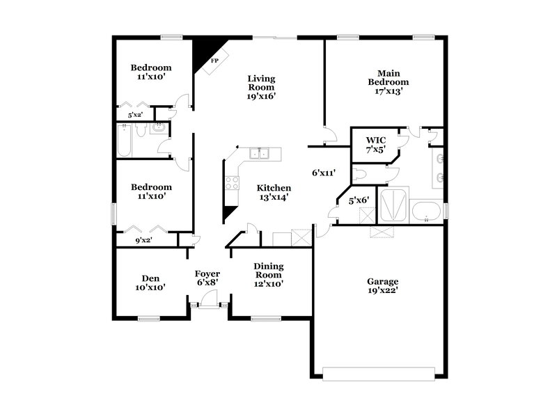1,950/Mo, 3568 Ayrshire St Jacksonville, FL 32226 Floor Plan View