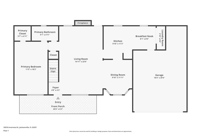 2,245/Mo, 10576 Inverness Dr Jacksonville, FL 32257 Floor Plan View