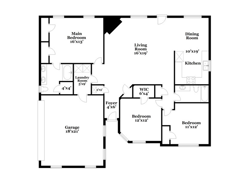 1,870/Mo, 10435 McGirts Creek Dr Jacksonville, FL 32221 Floor Plan View