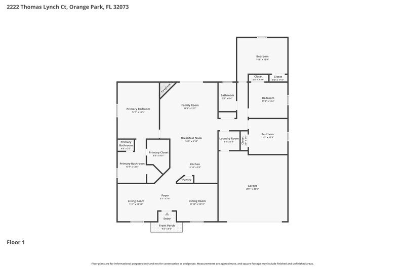 2,265/Mo, 2222 Thomas Lynch Ct Orange Park, FL 32073 Floor Plan View