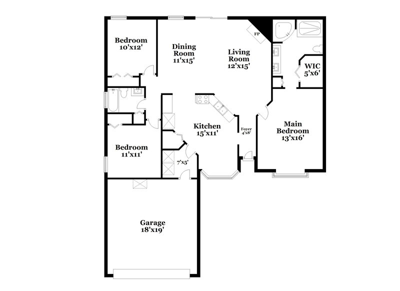 1,820/Mo, 7592 Invermere Blvd N Jacksonville, FL 32244 Floor Plan View
