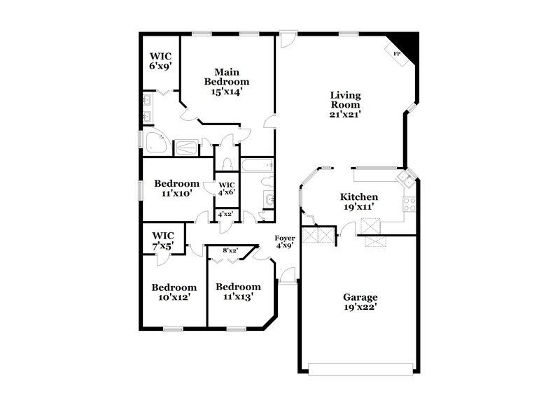 1,855/Mo, 1368 High Plains Dr W Jacksonville, FL 32218 Floor Plan View
