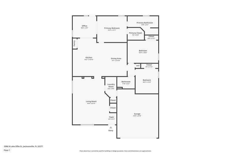 2,280/Mo, 3306 Lake Effie Ct N Jacksonville, FL 32277 Floor Plan View