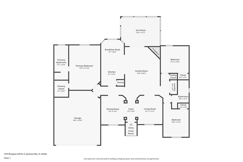 2,380/Mo, 1819 Burgess Hill Dr E Jacksonville, FL 32246 Floor Plan View
