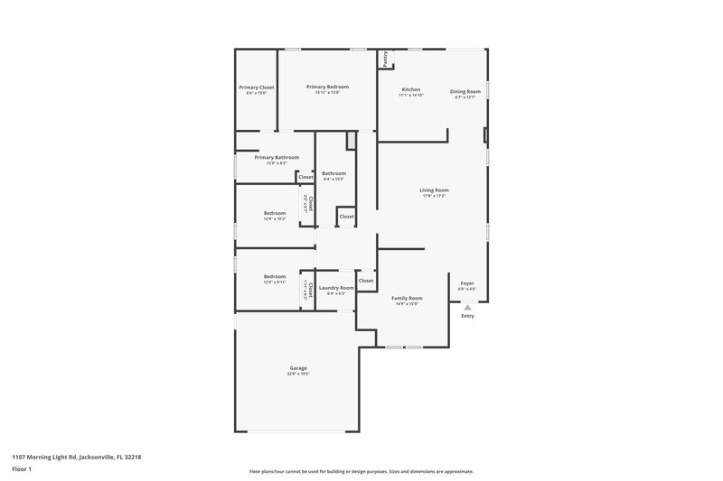 1,980/Mo, 1107 Morning Light Rd Jacksonville, FL 32218 Floor Plan View