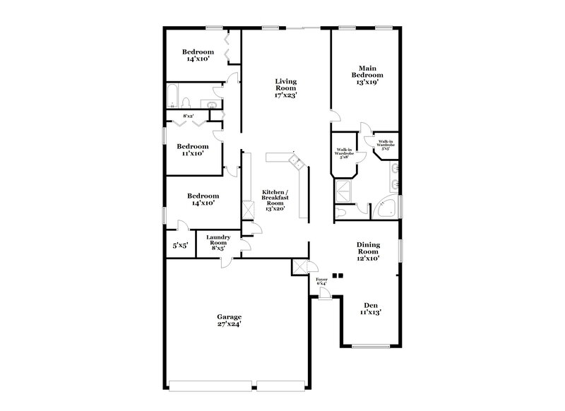2,180/Mo, 156 Pond Run Ln Jacksonville, FL 32218 Floor Plan View