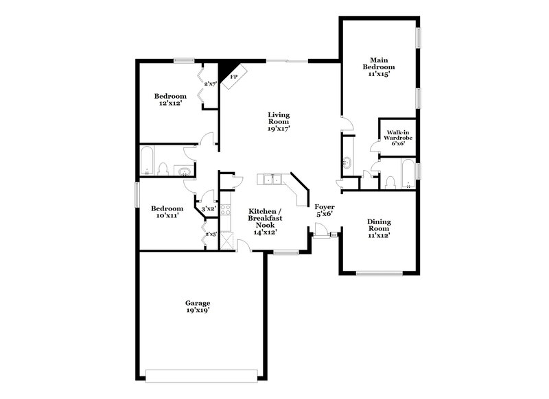 1,910/Mo, 8023 Mactavish Way E Jacksonville, FL 32244 Floor Plan View