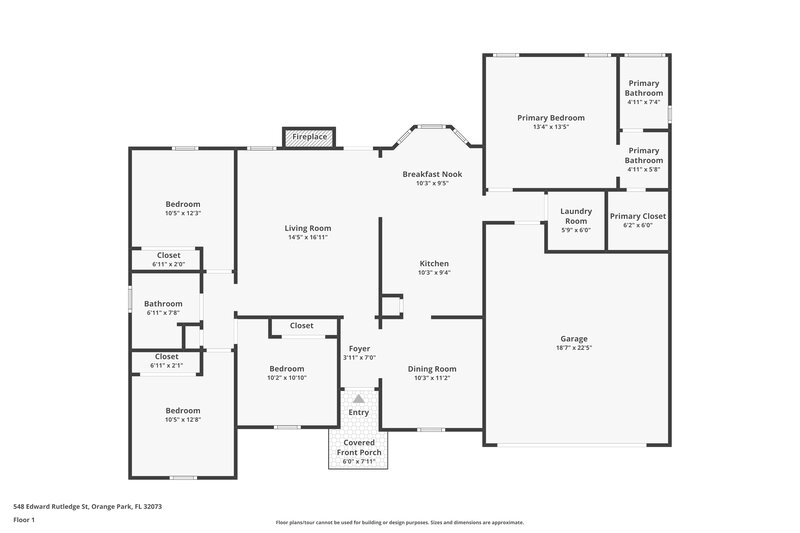 1,760/Mo, 548 Edward Rutledge St Orange Park, FL 32073 Floor Plan View