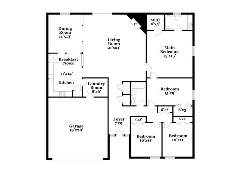 2,540/Mo, 4666 Great Western Ln S Jacksonville, FL 32257 Floor Plan View