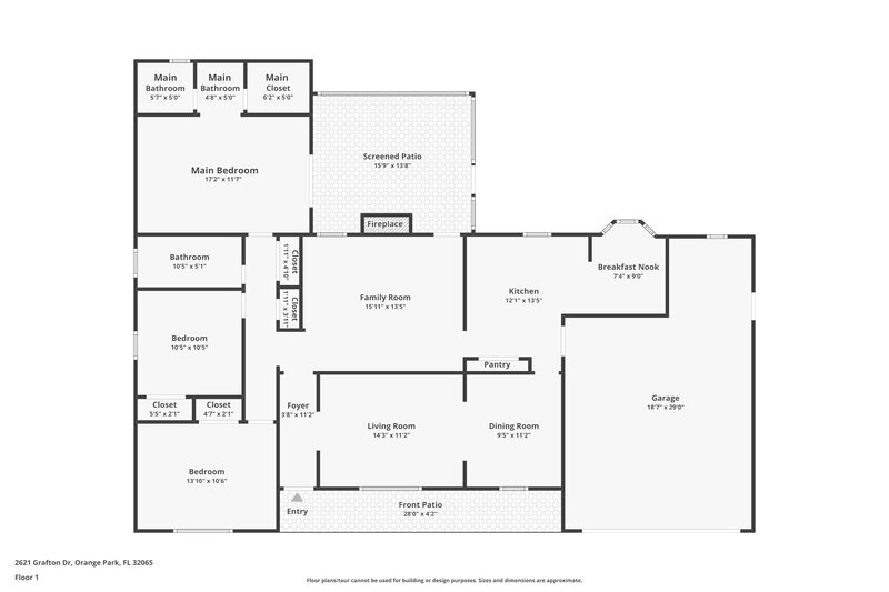 1,815/Mo, 2621 Grafton Dr Orange Park, FL 32065 Floor Plan View
