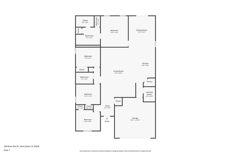 2,170/Mo, 165 River Dee Dr Saint Johns, FL 32259 Floor Plan View
