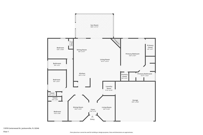 2,585/Mo, 11970 Canterwood Dr Jacksonville, FL 32246 Floor Plan View