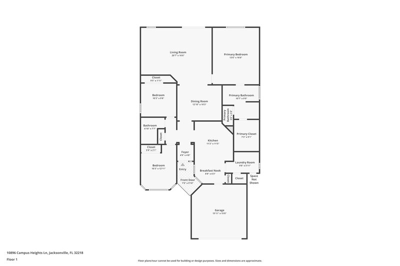 1,745/Mo, 10896 Campus Heights Ln Jacksonville, FL 32218 Floor Plan View