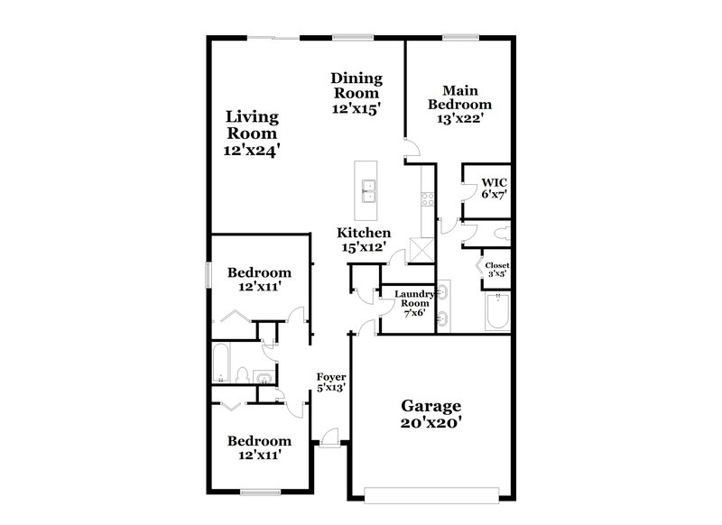 1,835/Mo, 3664 Summit Oaks Dr Green Cove Springs, FL 32043 Floor Plan View