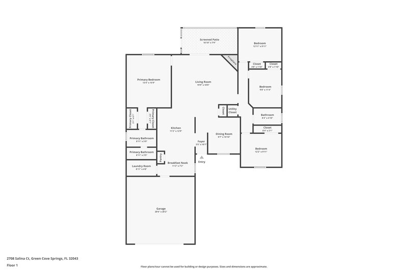 1,995/Mo, 2708 Salina Ct Green Cove Springs, FL 32043 Floor Plan View
