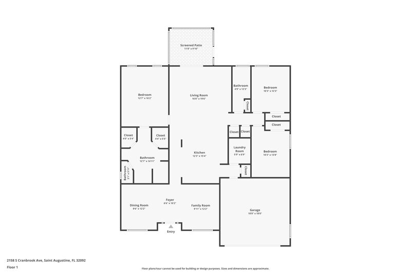 2,070/Mo, 2158 S Cranbrook Ave Saint Augustine, FL 32092 Floor Plan View