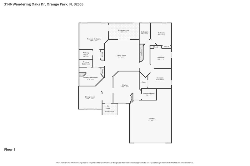 2,345/Mo, 3146 Wandering Oaks Dr Orange Park, FL 32065 Floor Plan View