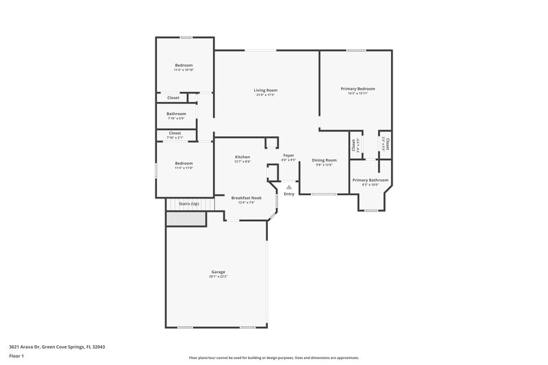 1,695/Mo, 3621 Arava Dr Green Cove Springs, FL 32043 Floor Plan View 2