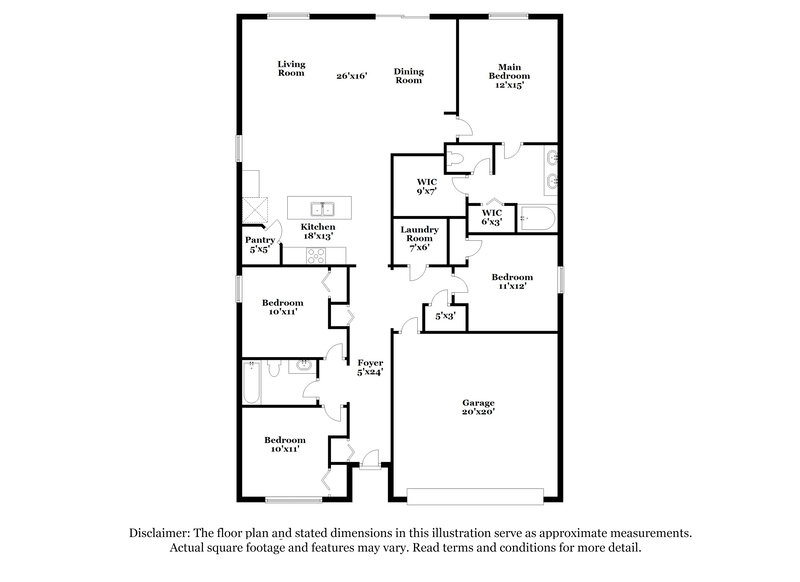 2,125/Mo, 2096 Pebble Point Dr Green Cove Springs, FL 32043 Floor Plan View