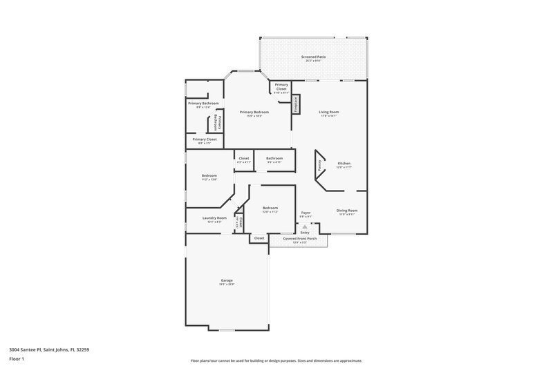 2,180/Mo, 3004 Santee Pl Saint Johns, FL 32259 Floor Plan View