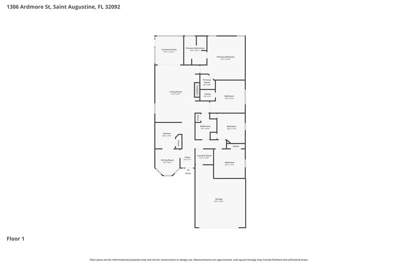 2,320/Mo, 1306 Ardmore St St Augustine, FL 32092 Floor Plan View
