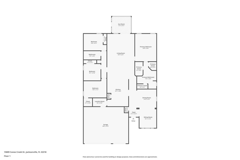 2,180/Mo, 15809 Canoe Creek Dr Jacksonville, FL 32218 Floorplan View