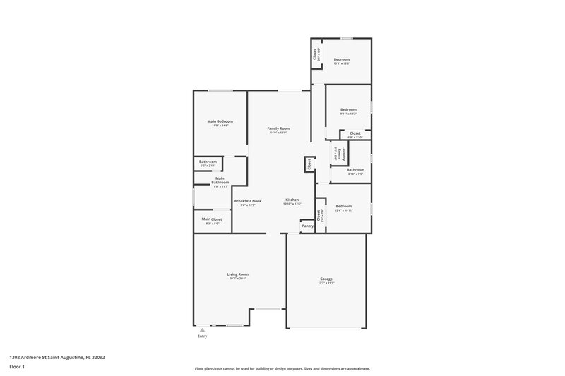 2,265/Mo, 1302 Ardmore St St Augustine, FL 32092 Floor Plan View