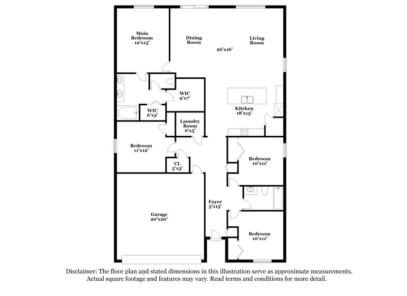 2,065/Mo, 3703 Summit Oaks Dr Green Cove Springs, FL 32043 Floorplan View