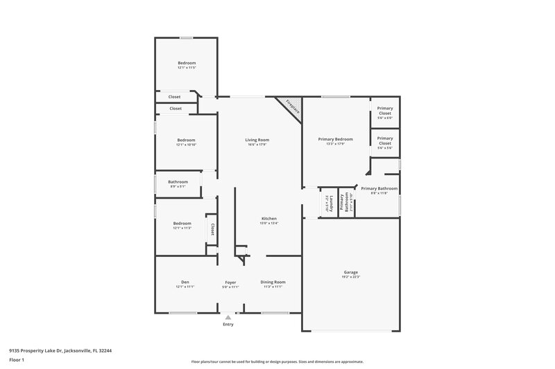 1,975/Mo, 9135 Prosperity Lake Dr Jacksonville, FL 32244 Floor Plan View