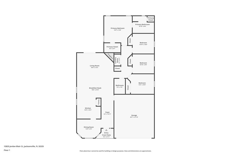 2,240/Mo, 12825 Jordan Blair Ct Jacksonville, FL 32225 Floor Plan View