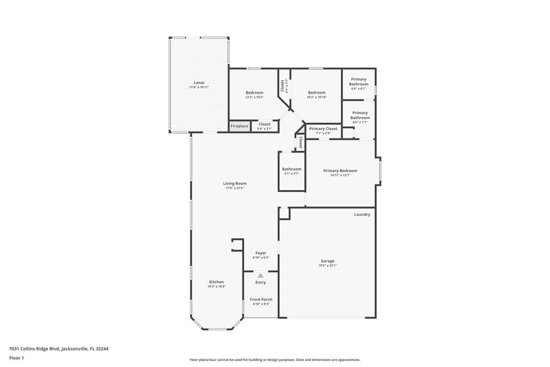 1,710/Mo, 7631 Collins Ridge Blvd Jacksonville, FL 32244 Floor Plan View