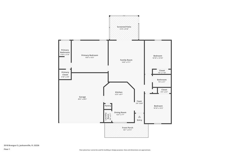 2,130/Mo, 3518 Brangus Ct Jacksonville, FL 32226 Floor Plan View