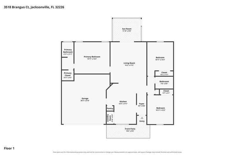 1,945/Mo, 3518 Brangus Ct Jacksonville, FL 32226 Floor Plan View
