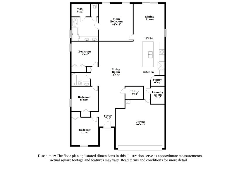 2,220/Mo, 15859 Rachel Creek Dr Jacksonville, FL 32218 Floor Plan View