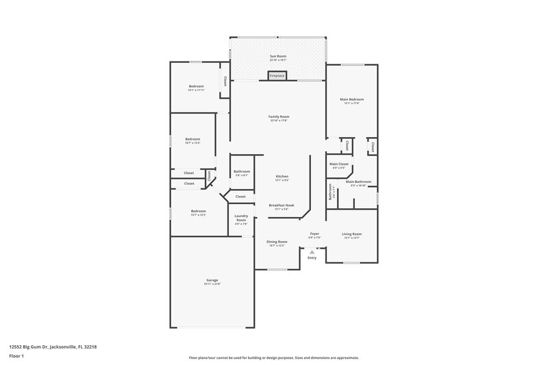 2,120/Mo, 12552 Big Gum Dr Jacksonville, FL 32218 Floor Plan View