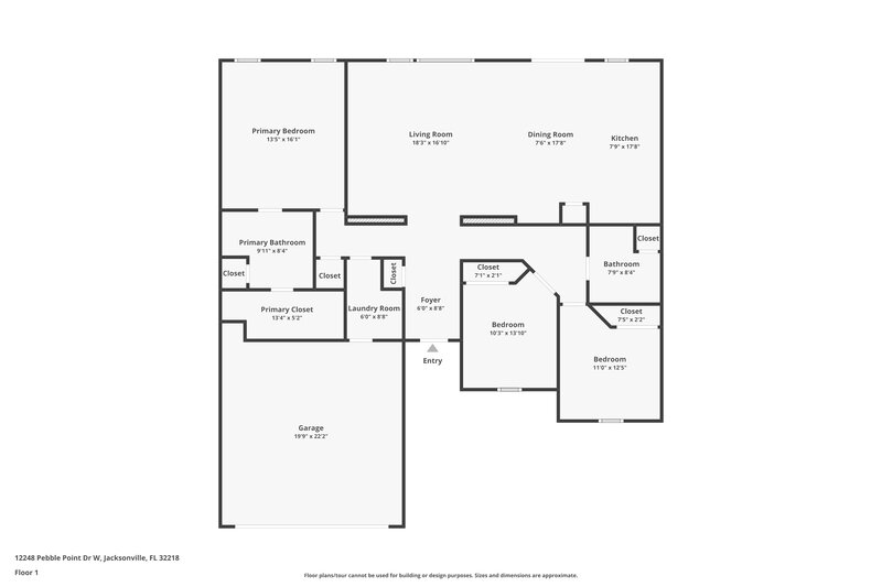 1,805/Mo, 12248 Pebble Point Drive W Jacksonville, FL 32226 Floor Plan View