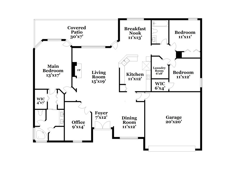 2,425/Mo, 213 Lige Branch Ln Jacksonville, FL 32259 Floor Plan View